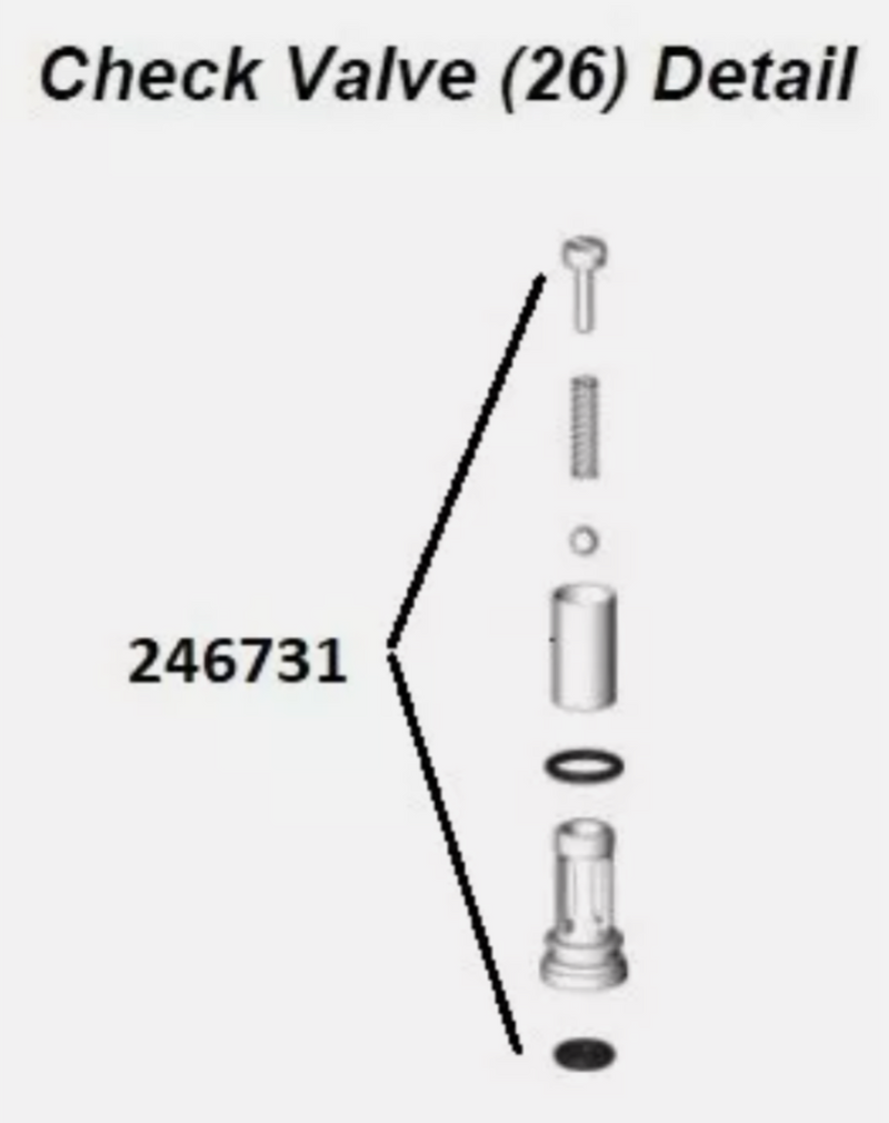 246731 Graco Fusion AP, PC, MP A-side check valve assembly